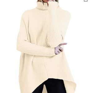Cream colored turtleneck tunic, size small